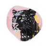 Zwart - Panter - Roze - Abstract Wandcirkel Organisch Aluminium middel -3d