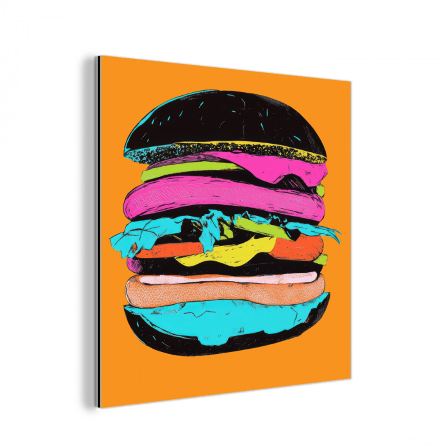 Hamburger - Kleurrijk - Speels aluminium wit klein -3d