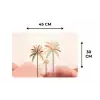 Palmbomen - Heuvels - Minimalistisch - Zachtroze Placemat vinyl groot -specs