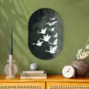 Vogel - Japandi - Groen Wandcirkel Ovaal Forex klein -sfeer2