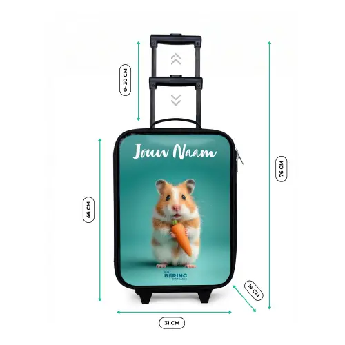 Hamster - Wortel - Dier Kinderkoffer - Zwart klein -productfoto_formaten