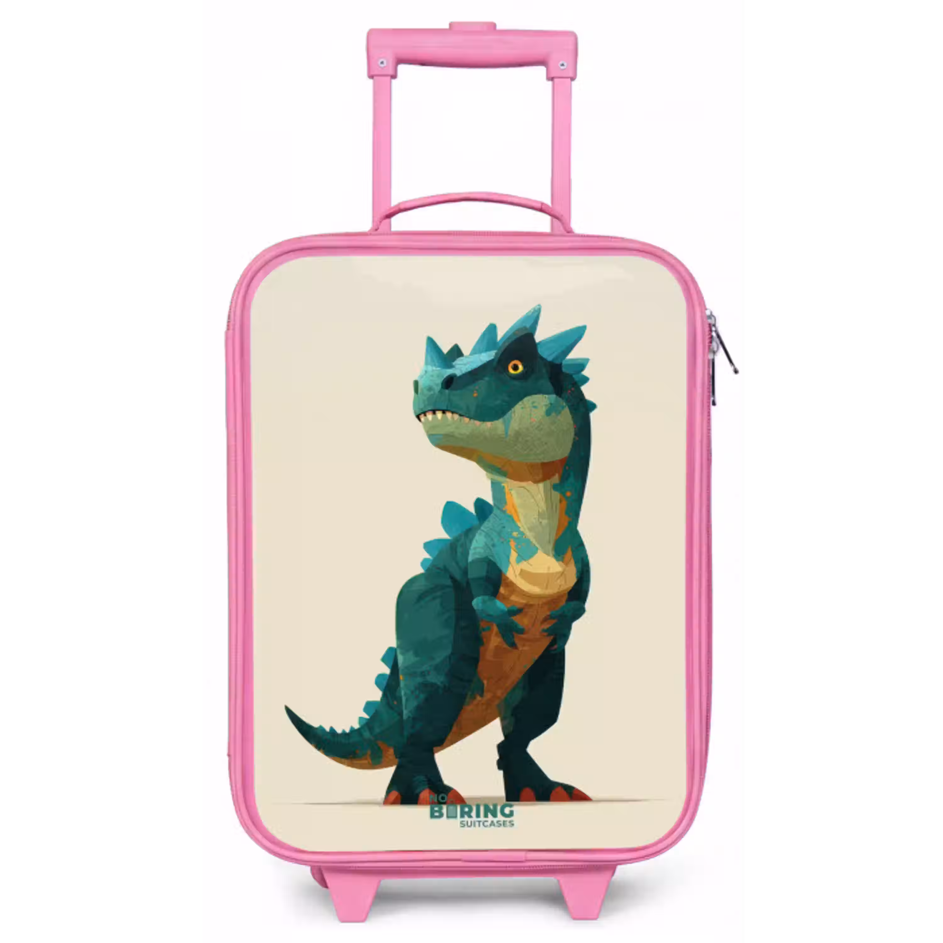 Gehoornde dino met scherpe blik Kinderkoffer - Roze klein -zz3dotto