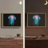 Kwal - Tentakels - Blauw - Licht Light Box met batterij (Wandlamp) middel -sfeer3