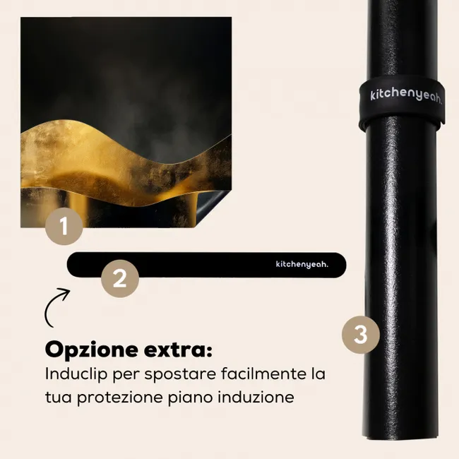 Golven van Goud en Schaduw Inductie beschermer vinyl 3mm middel -zzzzzzz-induclip_IT