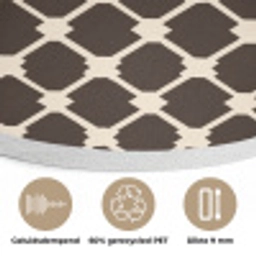 Bruin - Ruitpatroon - Geometrisch Akoestische PET Vilt - Rond klein 838 -closeup_NL