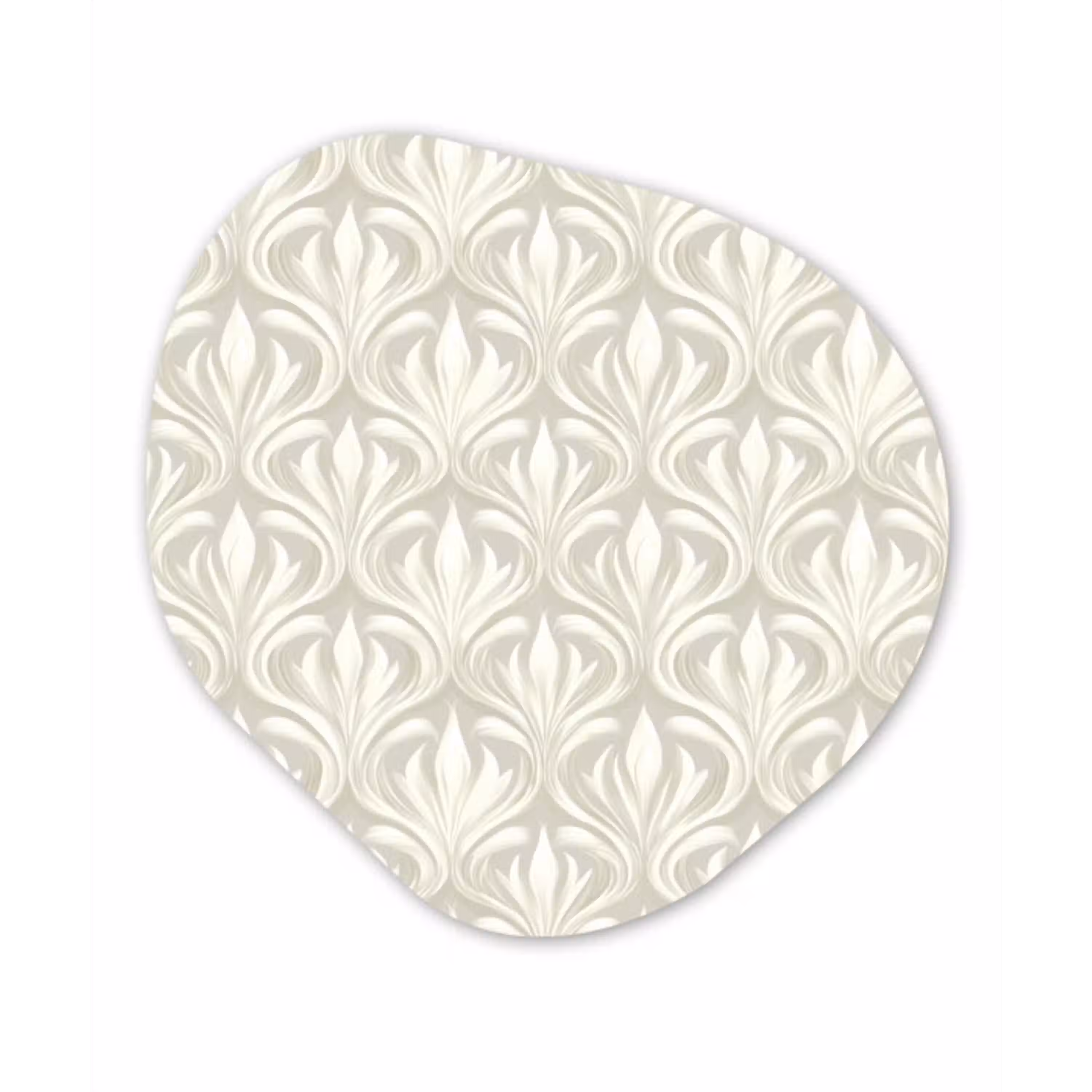 Barok - Patroon - Beige Wandcirkel Organisch Forex 3mm klein 629 -3d