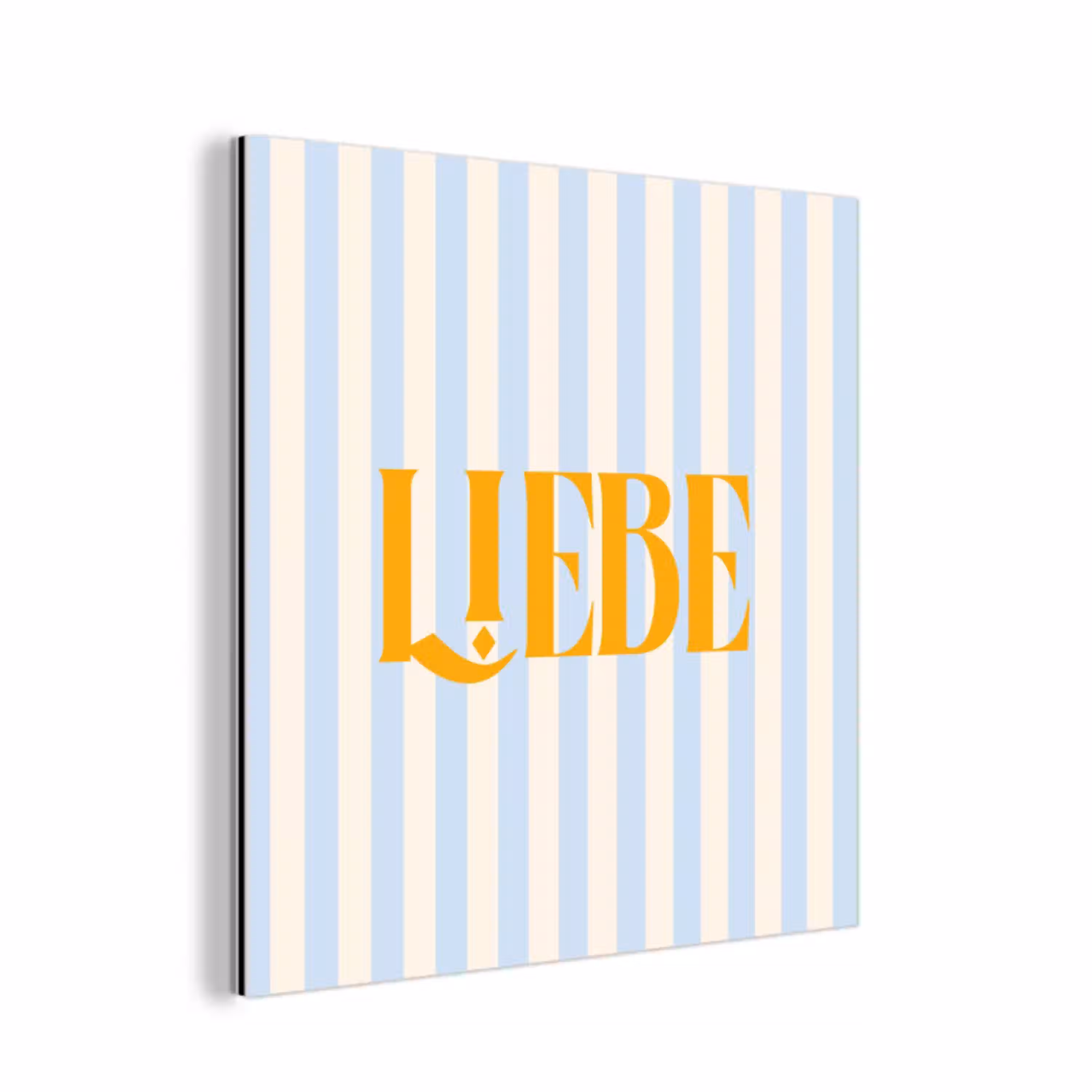 Oranje - Blauw - Strepen - Liebe aluminium wit klein -3d