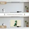 Stekels - Dino - Blauw - Gespierd keuken achterwand spatscherm klein -voor_na_NL