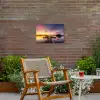 Steiger - Zonsondergang - Water - Zee - Reflectie Tuinposter op houten frame 2 cm dik klein -sfeer3