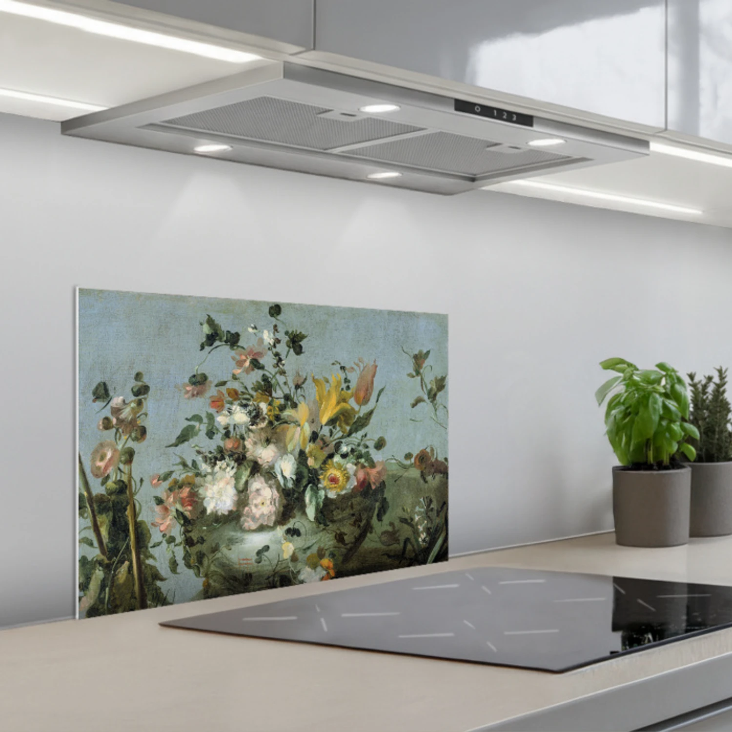 Bloemen - Oude Meesters - Olieverf keuken achterwand spatscherm klein -3d_schuin
