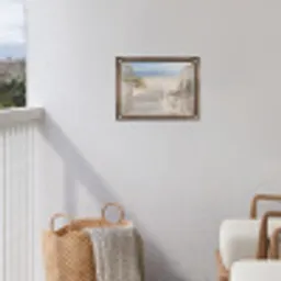 Doorkijk - Strand - Duinen - Pad - Landschap tuinposter los doek klein -sfeer8