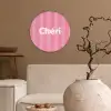 Gestreept - Roze - Chéri Wandcirkel plexiglas klein -sfeer1