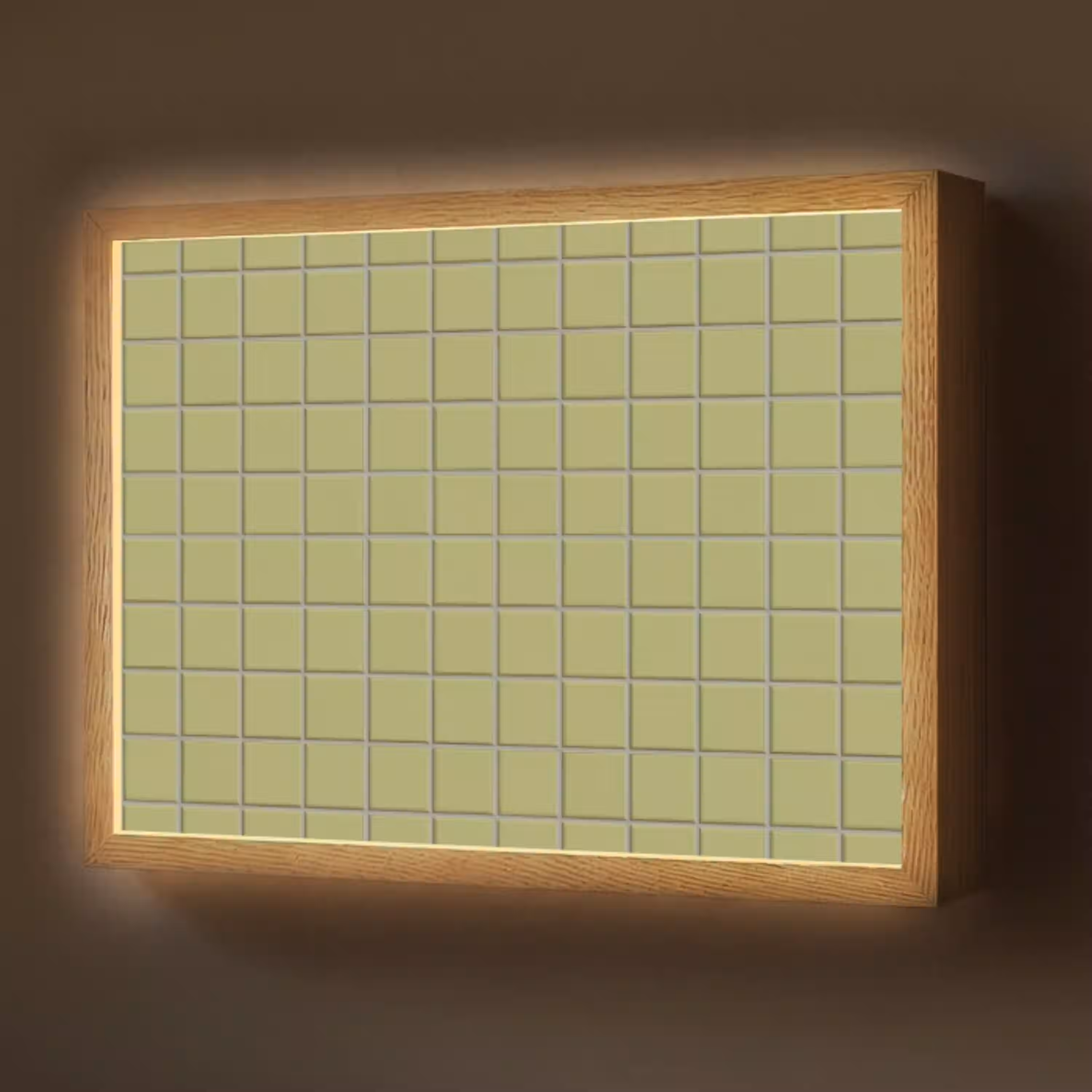 Tegel - Patroon - Olijfgroen Light Box met batterij (Wandlamp) middel 907 -z3d_website