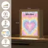 Hartvorm - Tie Dye - Pastelkleuren Light Box met kabel (Kinderlampje) klein -USP_FR