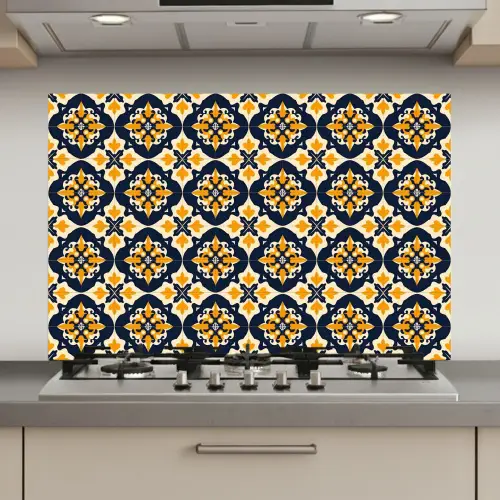 Patroon - Siertegel - Kleurrijk keuken achterwand spatscherm klein 900 -3d_website