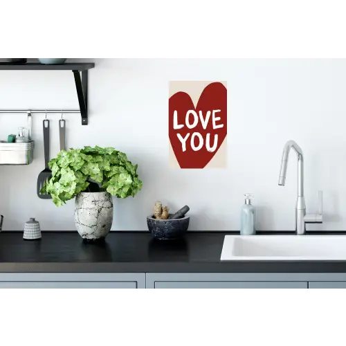 Loveyou - Hart - Rood Muursticker klein -keuken
