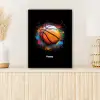 Oranje basketbal te midden van verfspetters canvas 2cm klein -sfeer5