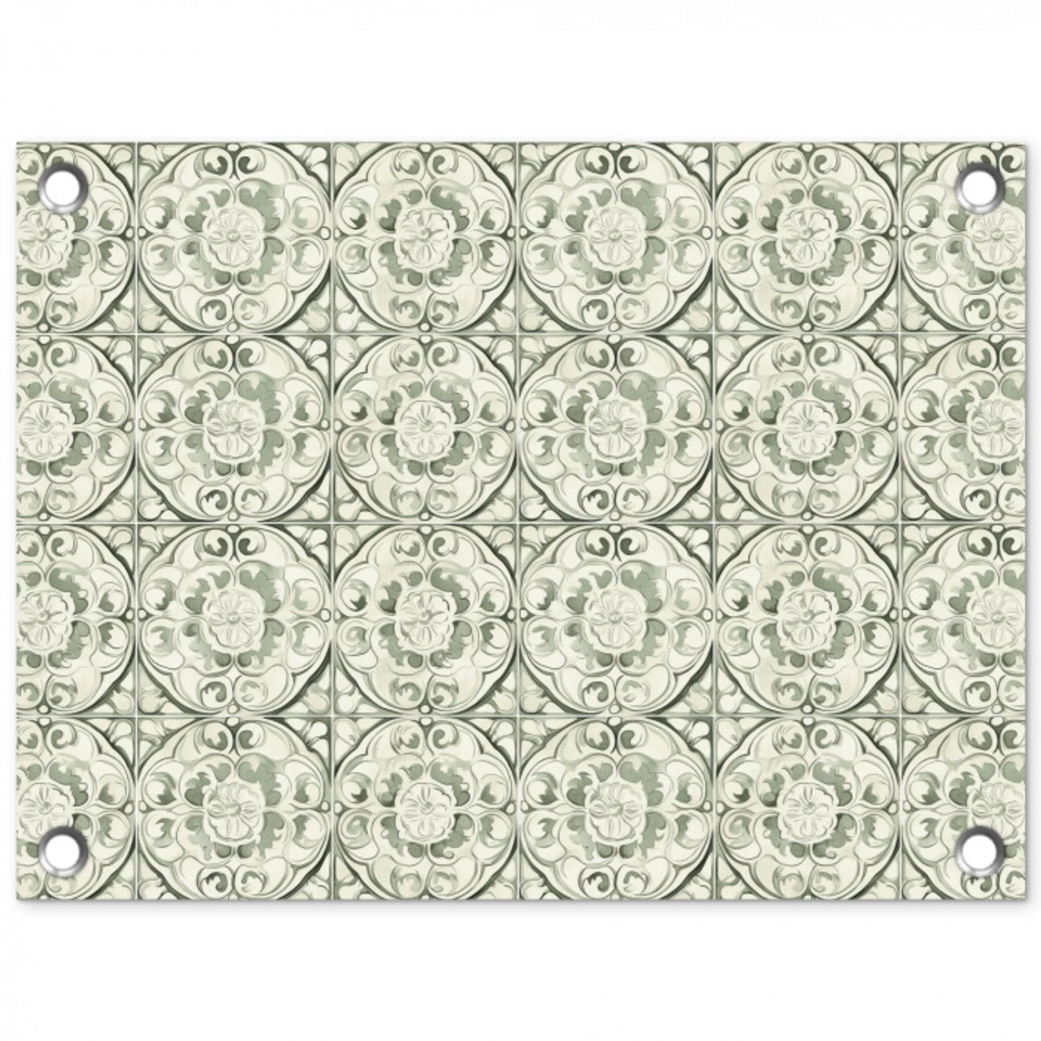 Krulornament - Tegel - Groen tuinposter los doek klein 239 -3d