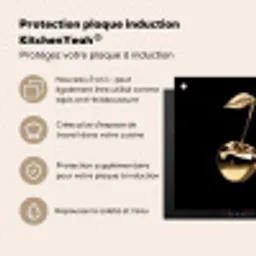 Kersen - Zwart - Goud - Chrome Inductie beschermer vinyl 3mm middel -zzzzzzusp-haakje_FR