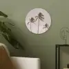 Palmbomen - Zonsondergang - Roze Akoestische PET Vilt - Rond klein -sfeer2