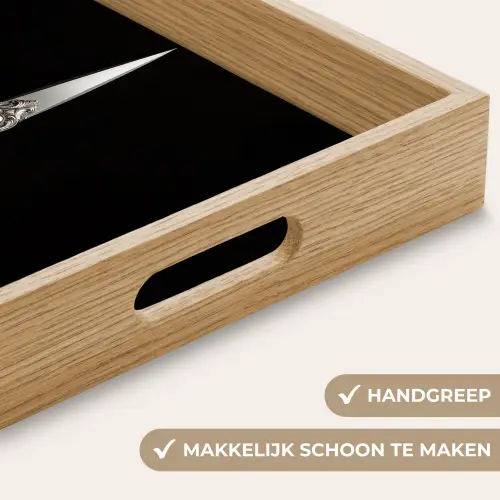 Schaar - Delfts blauw - Zwart Dienblad Rechthoek middel -USP_HandgreepNL