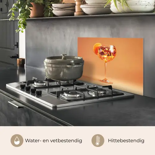 Drank - Oranje - Glitter - Disco keuken achterwand spatscherm klein -usp_NL