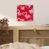Patroon - Hartjes - Roze - Valentijn aluminium wit klein -sfeer3