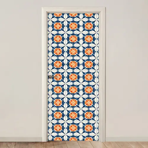 Traditioneel - Tegel - Oranje deurposter klein 289 -3d_beige