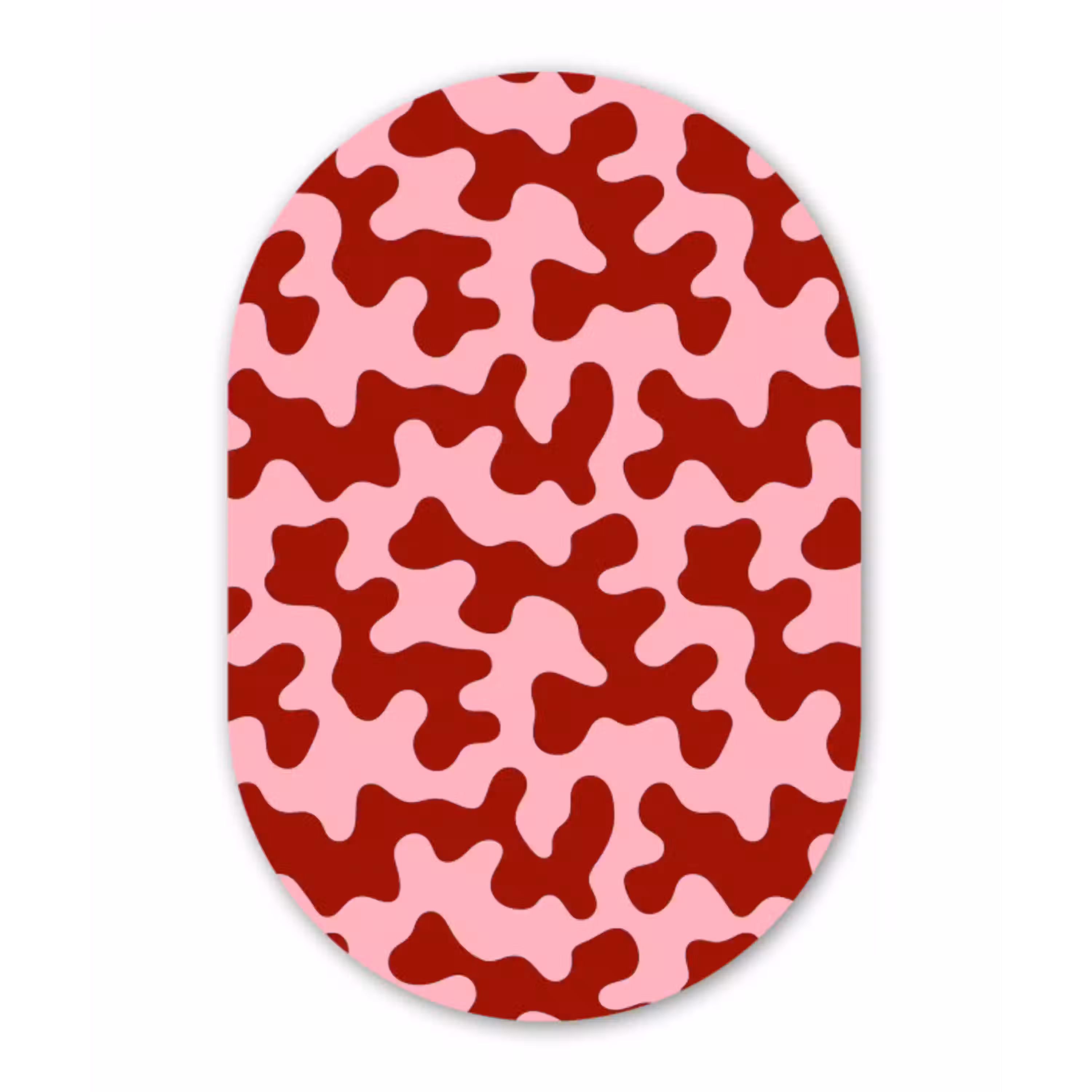 Modern - Abstract - Rood Wandcirkel Ovaal Aluminium middel 839 -3d
