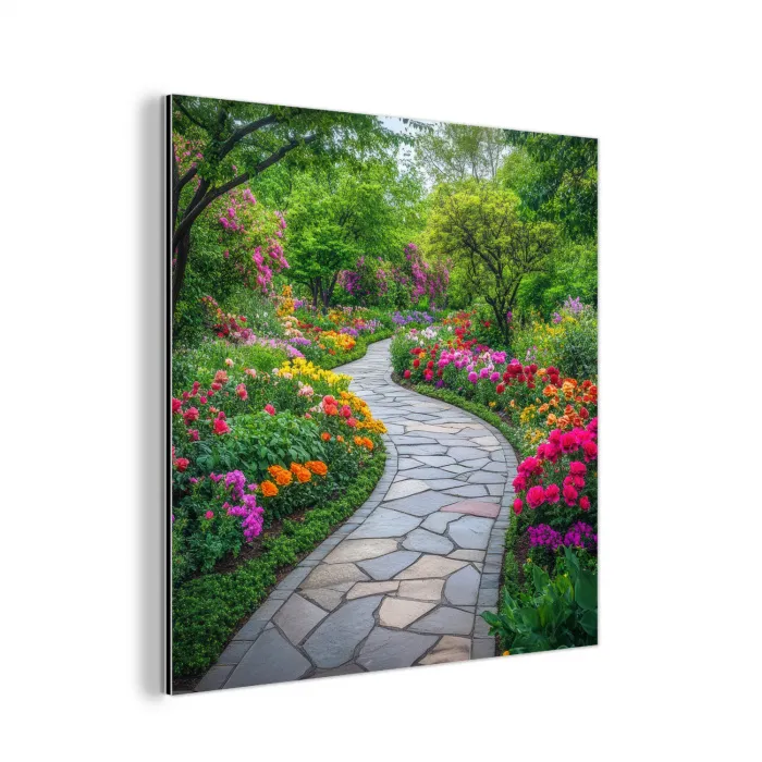 Park - Bloemen - Tuin aluminium wit klein -3d