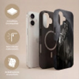 Portret - Paard - Zwart Toughcase MagSafe Apple iPhone 17 klein -USP_Lagen_DE