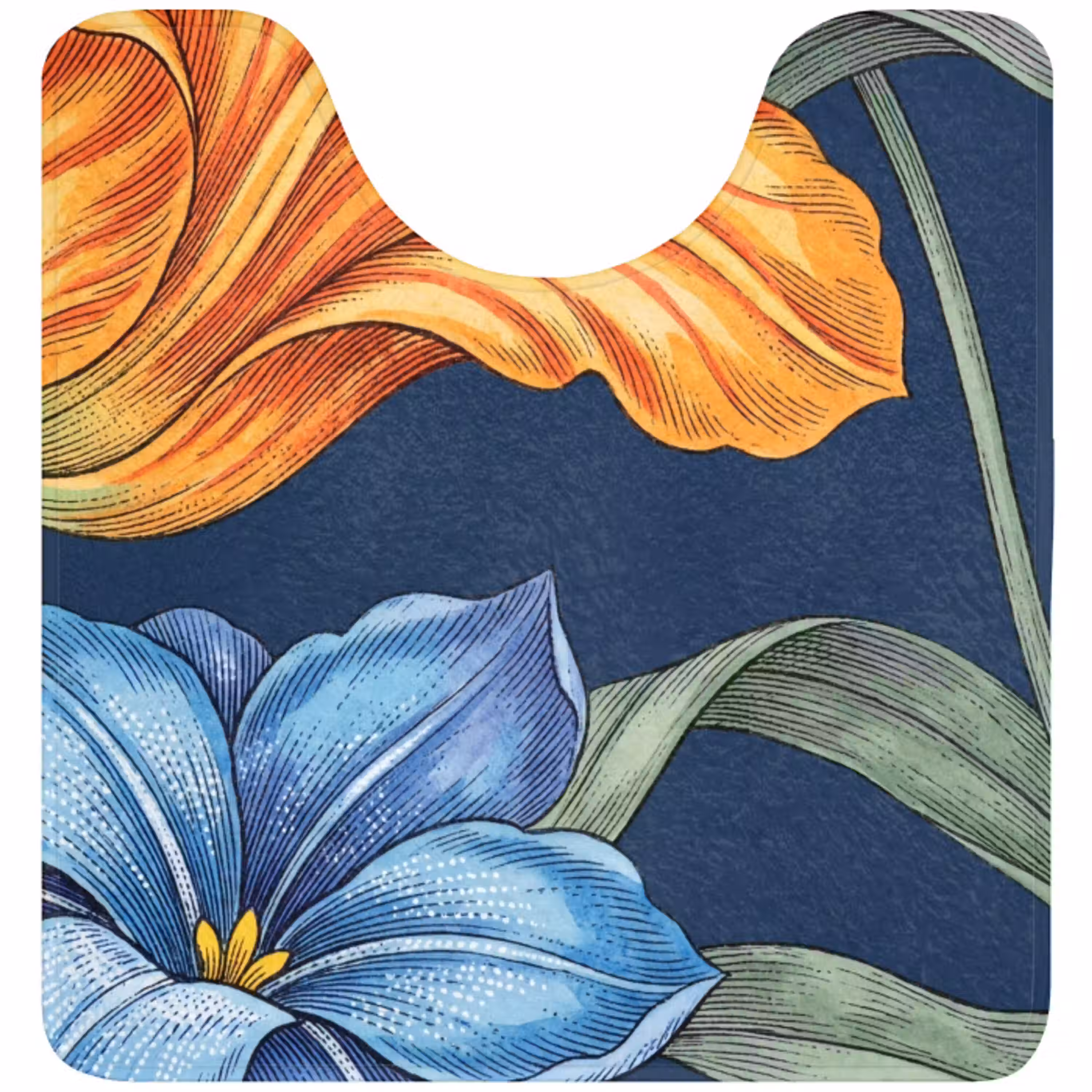 Bloemen - Botanisch - Patroon WCmat U-uitsnede middel -3d