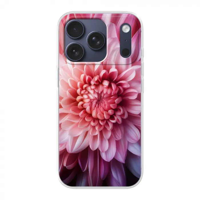 Dahlia - Bloem - Close up - Roze Telefoonhoesje iPhone 17 Pro klein -3d