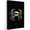Goud - Krab - Dieren - Zwart Tuinposter op houten frame 2 cm dik klein -3d