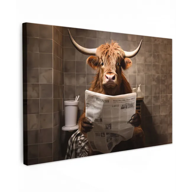 Schotse hooglander - Krant - Toilet canvas 2cm klein -z3d