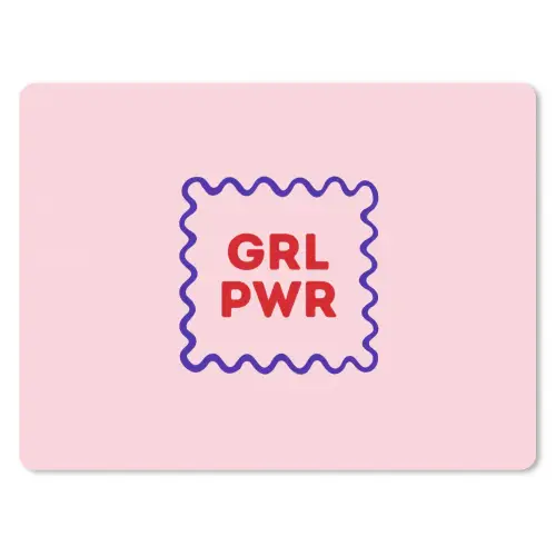 Grl pwr - Roze - Kader muismat rubber klein -3d