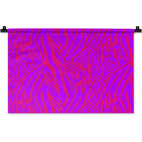 Zebra - Neon - Roze - Paars Wandkleed katoen klein 269 -zz3d