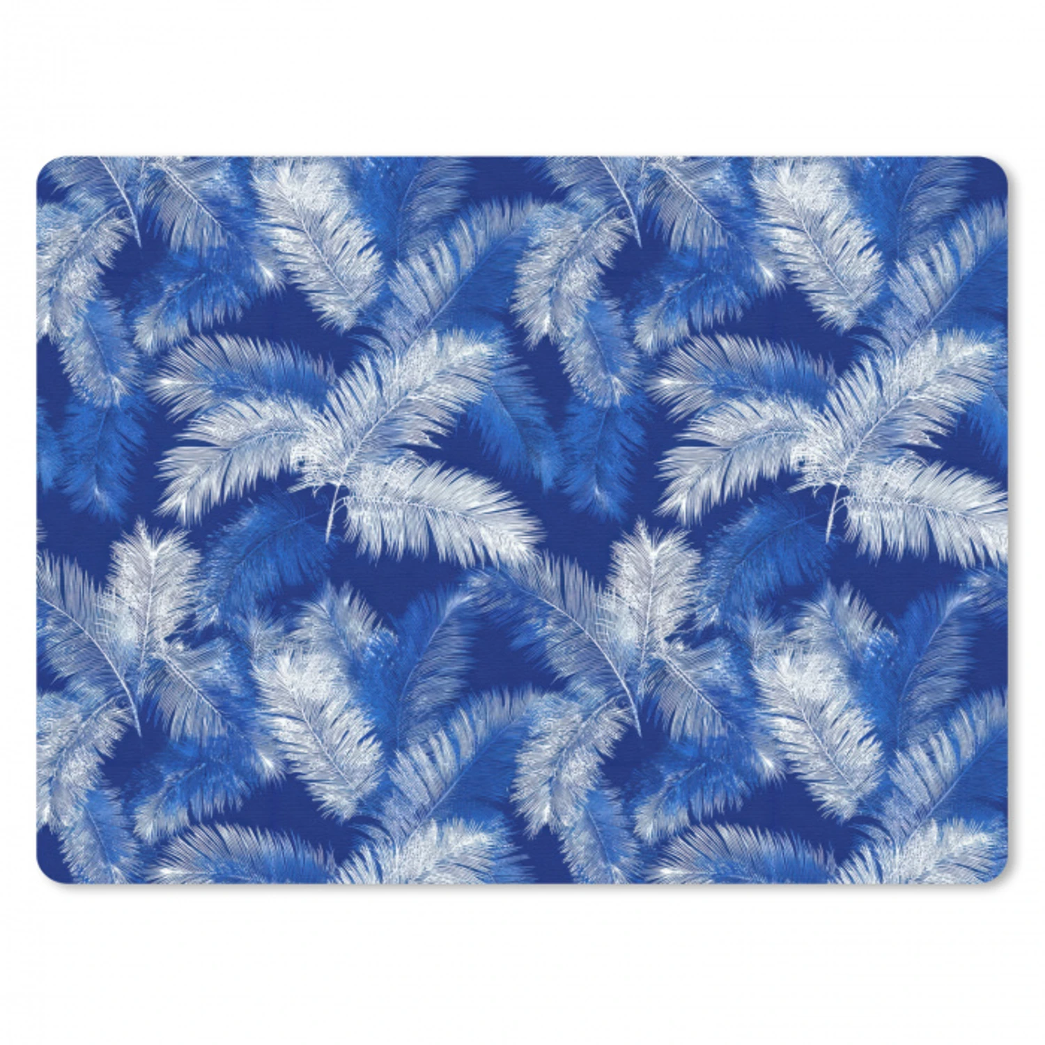 Palmblad - Patroon - Blauw muismat rubber klein 262 -3d