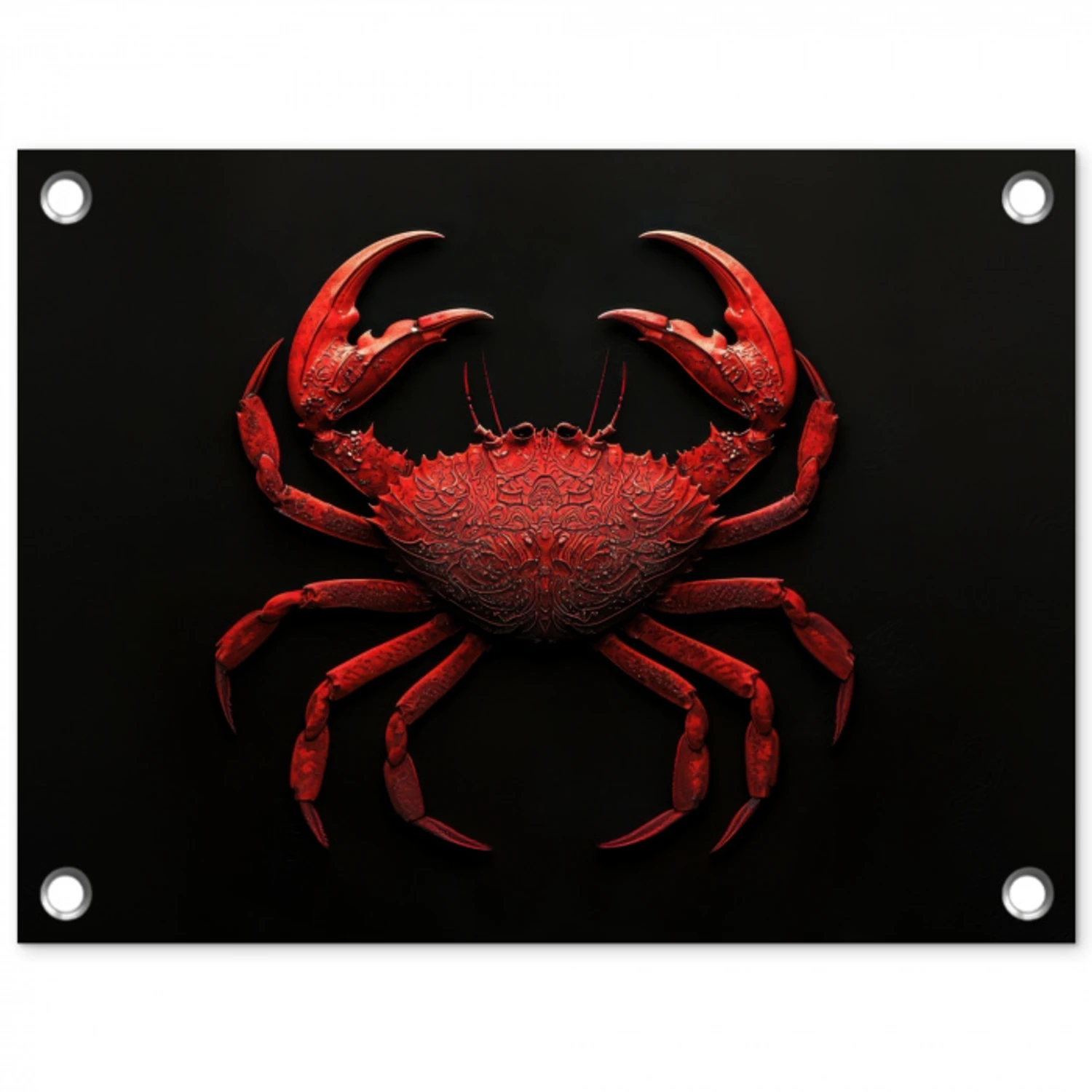 Krab - Rood - Vissen - Schaaldieren tuinposter los doek klein -3d