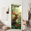 Süßer Hase mit Blume und Namensfeld. deurposter klein -sfeer6