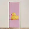 Eendjes - Vrolijk - Roze deurposter klein -3d_beige