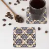 Floraal - Ornament - Blauw onderzetter kurk middel 366 -sfeer2