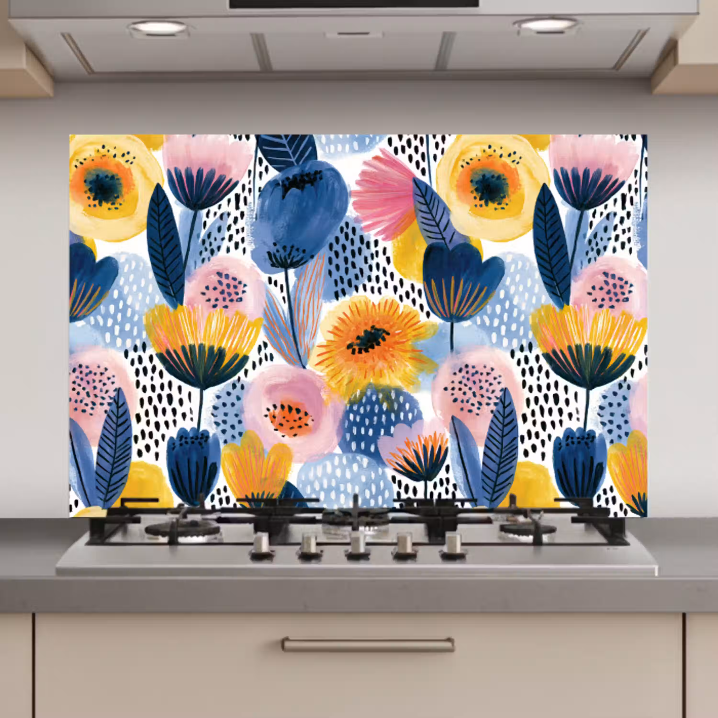 Creatief - Patroon - Kleurrijk keuken achterwand spatscherm klein 900 -3d_website