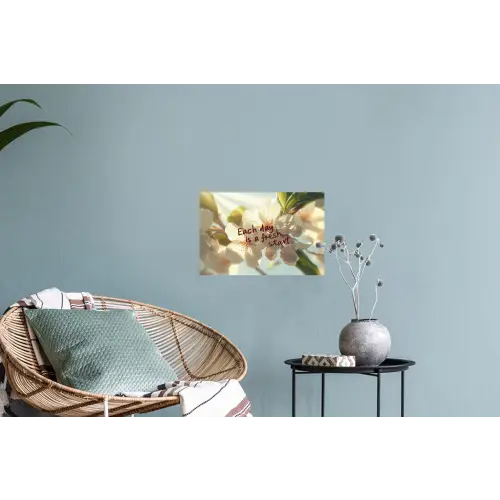 Bloesems - Zonlicht - Quote - Wit Muursticker klein -plant