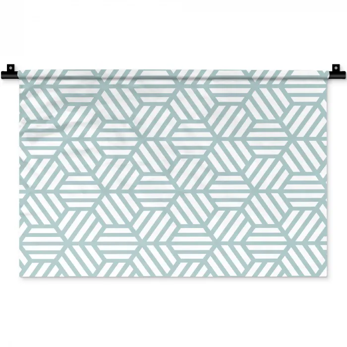 Groen - Geometrie - Patronen - Abstract Wandkleed katoen klein 269 -zz3d
