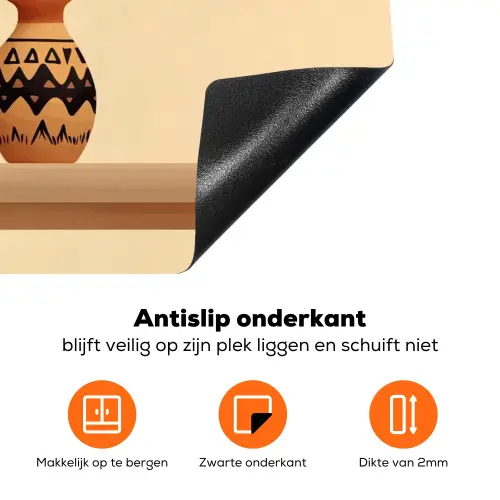 Vazen - Bloemen - Bladeren - Minimalistisch Inductie beschermer vinyl 3mm klein -zzzzzzz-td-onderkant