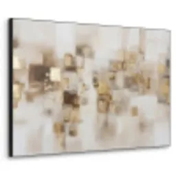 Abstracte vierkanten - Aardetonen - Mistig Textielframe zwart klein -3d