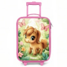 Paard - Bloemen - Vlinders Kinderkoffer - Roze klein -3d