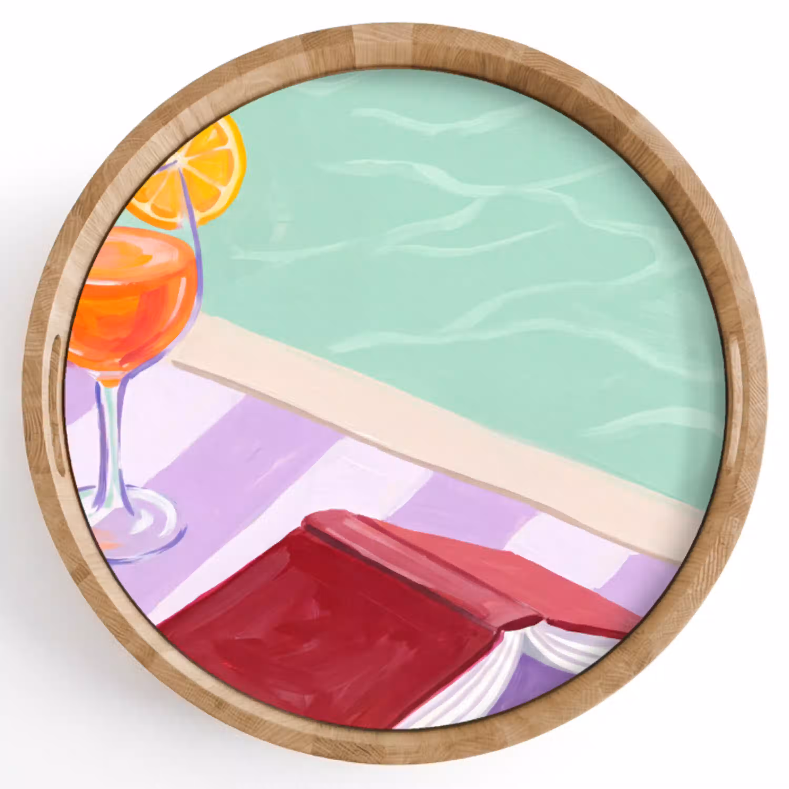 Cocktail - Zwembad - Zomer Dienblad Rond middel -z3d_shopping