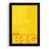 Dream big - Geel - Grafisch fotolijst zwart zonder passe partout klein -3d